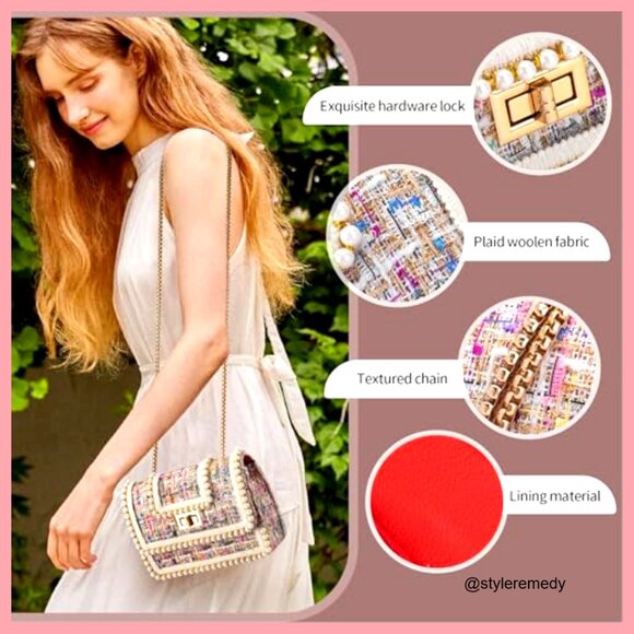 Small Crossbody Bag with Adjustable Chain Strap, PU Leather, RFID Pocket - Picture 2 of 5